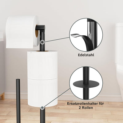 Edelstahl Klopapierhalter mit Klobürste - mit WC Bürste, Garnitur mit Toilettenpapierhalter und Toil