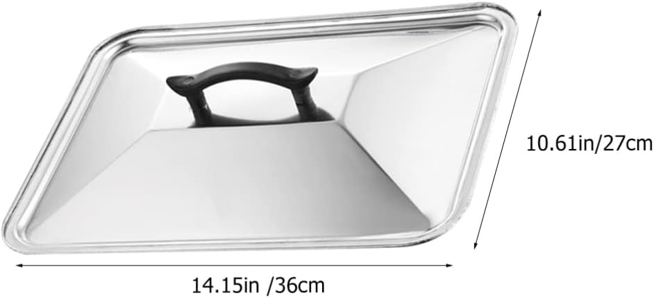 2 Stücke Bratpfannen Abdeckung Edelstahl Grillpfanne Deckel Pfannendeckel Rechteckig Universal Topfd