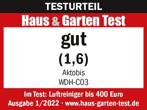 Aktobis Luftreiniger, Luftwäscher, Pollenfilter WDH-C03 (schwarz) Schwarz-silber, Schwarz-silber