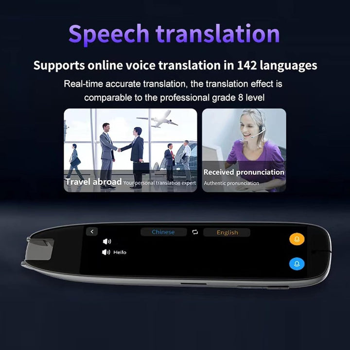 Scan Reader Pen, Text-to-Speech-Gerät für Legasthenie, Online-Sprachübersetzer für 142 Sprachen, Dig