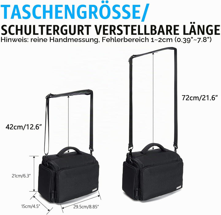 CADeN Umhängetasche, kompakte Kameratasche, kompatibel mit Nikon, Canon, Sony SLR/DSLR spiegellosen