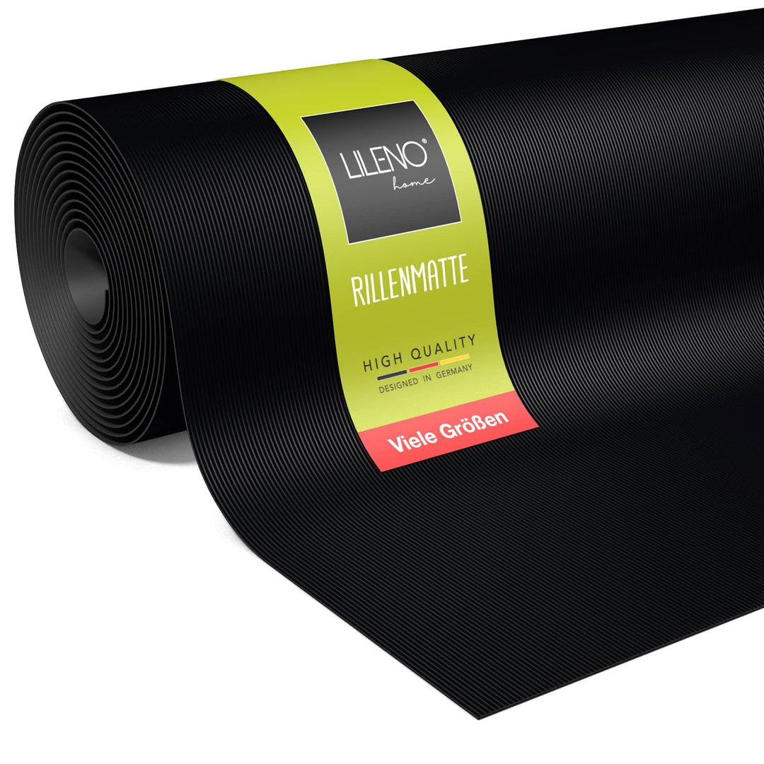 LILENO HOME Rillen Gummimatte Meterware 1000x100 cm (2x5m) - Gummiläufer Rillenmatte (3mm) als Werks