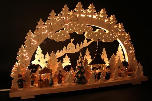 Original Erzgebirgischer Marken Schwibbogen Lichterbogen 70 X 43 cm S70-18_3