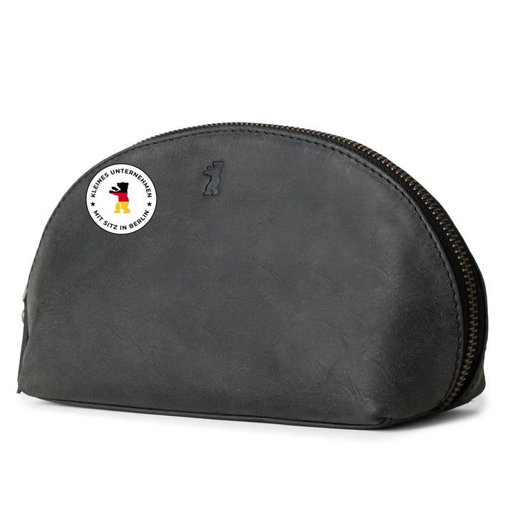 Berliner Bags Vintage Kosmetiktasche Zoe, Kulturtasche aus Leder, Schminktasche und Federmäppchen, f