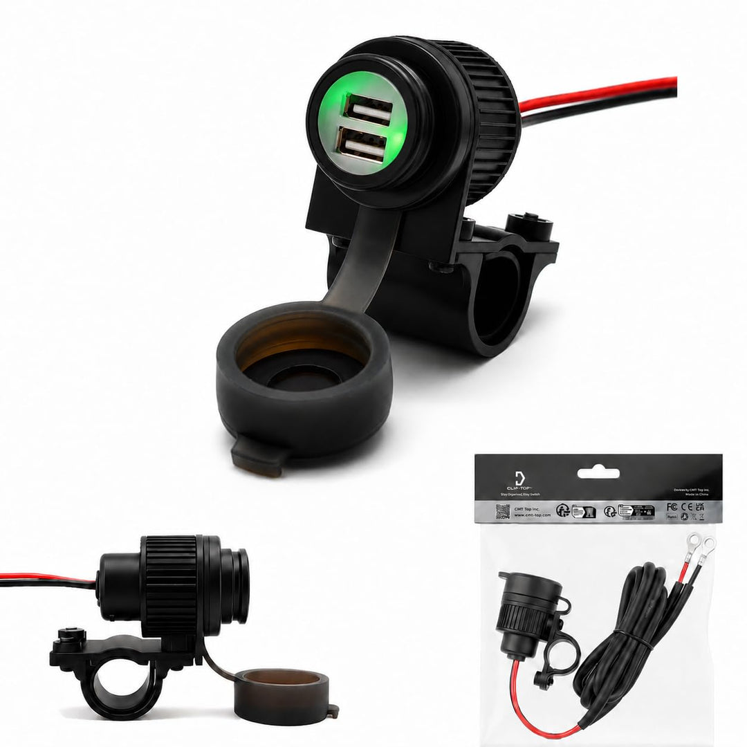 Cliff Top 4A 20W USB-Ladegerät für Motorräder aus, mit magnetischem Netzschalter, strapazierfähig, w