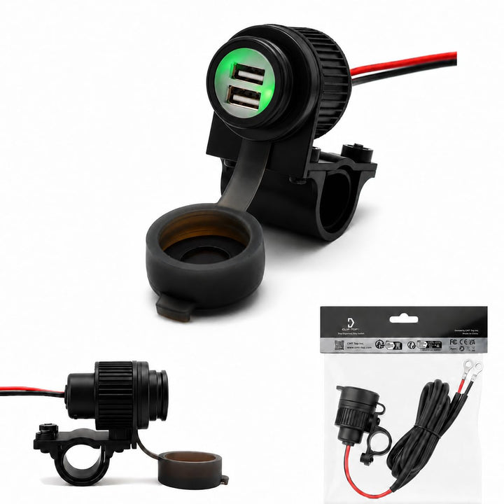 Cliff Top 4A 20W USB-Ladegerät für Motorräder aus, mit magnetischem Netzschalter, strapazierfähig, w
