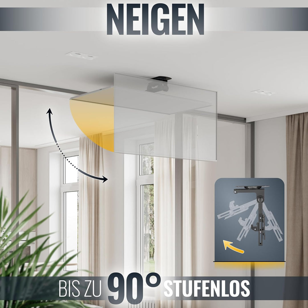 RICOO TV Deckenhalterung Schwenkbar Fernseher Halterung Decke Klappbar für 13-34 Zoll Bildschirm-Hal