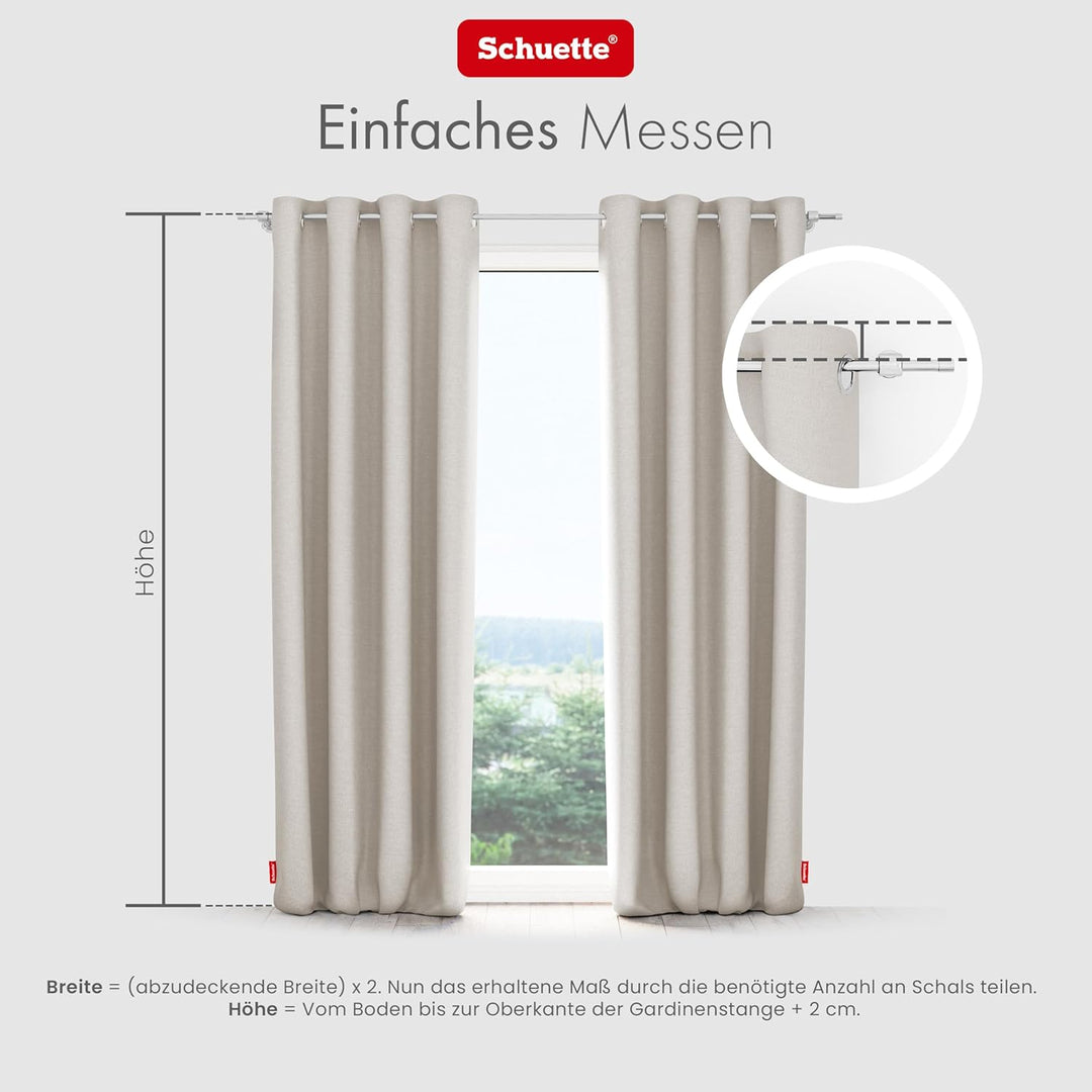 Schuette® Verdunklungsvorhang mit Ösen ● Century Black: Almont Milk (Beige) ● 130x130cm Höhe x Breit