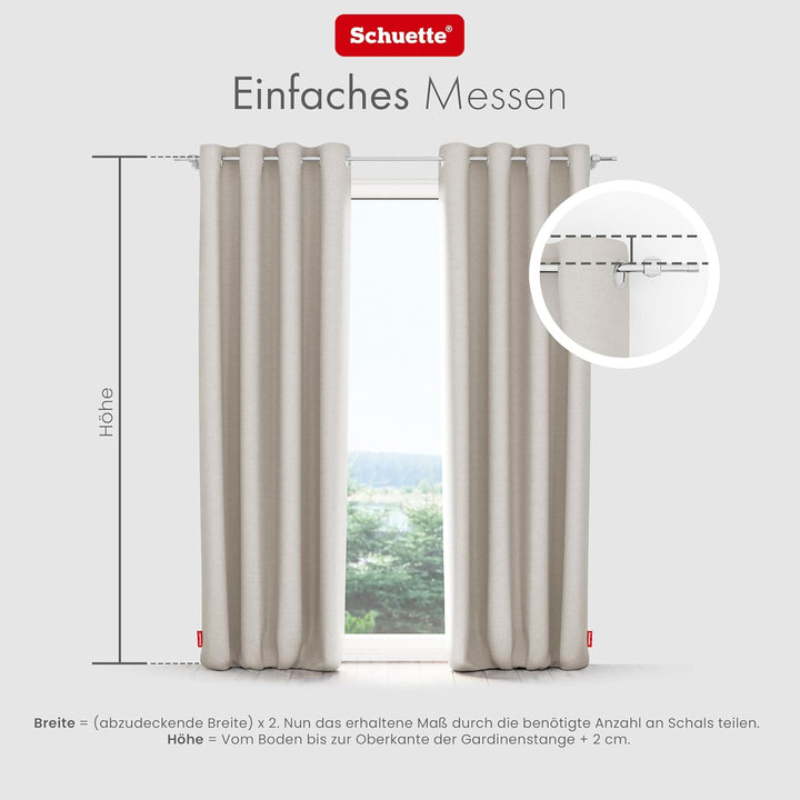 Schuette® Verdunklungsvorhang mit Ösen ● Century Black: Almont Milk (Beige) ● 130x130cm Höhe x Breit