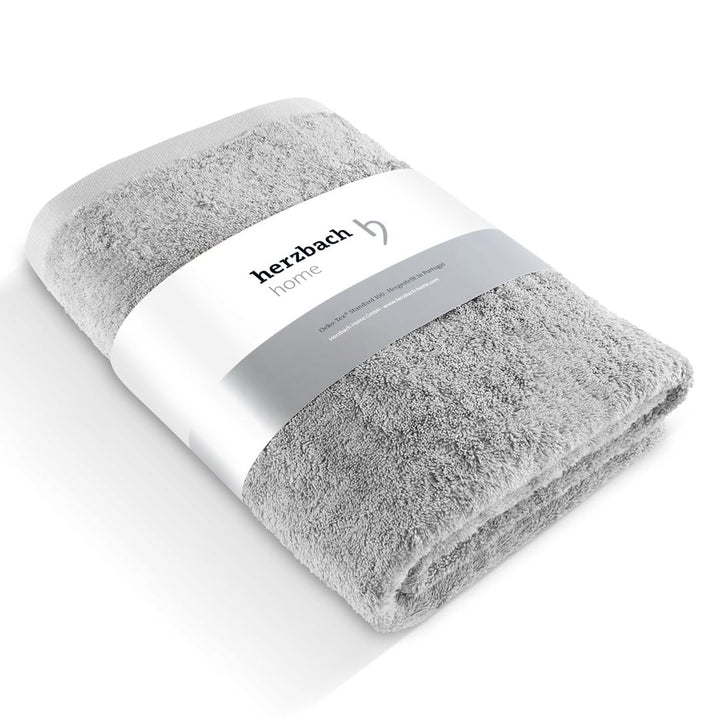 herzbach home Premium Badetuch 100 x 150 cm (Silbergrau) – Grosses, weiches & saugstarkes Badehandtu