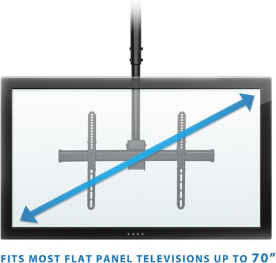 Mount-It! Deckenhalterung für TV-Fernseher - passend für 101-177cm (40 42 47 50 55 60 70-Zoll) Flach