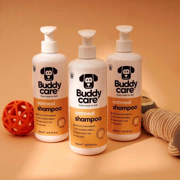 Haferflocken-Hundeshampoo von Buddycare - Shampoo für Hunde mit gereizter Haut - Beruhigend und Feuc