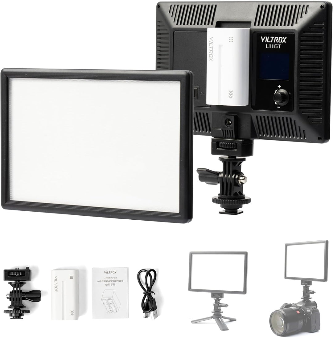 VILTROX L116T 5600K / 3300K LED Licht Panel Dimmbare Video Licht Kit für DSLR Kamera ( ohne Akku)