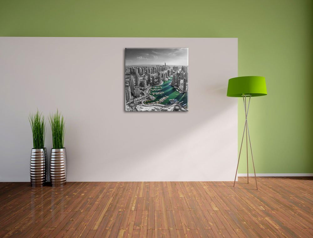 Pixxprint Hotel Burj al Arab mit Rennstrecke als Leinwandbild Quadratisch/Grösse: 70x70 / Wandbild/K