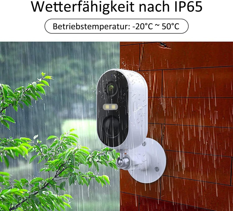 ARENTI Kabellose Sicherheitskamera Aussen, 1080P 2,4G WLAN Akku Überwachungskamera Aussen, IP Kamera