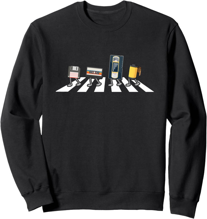 VHS Kassettenband, Diskettenscheibe, lustig, Retro Vintage Fans Sweatshirt