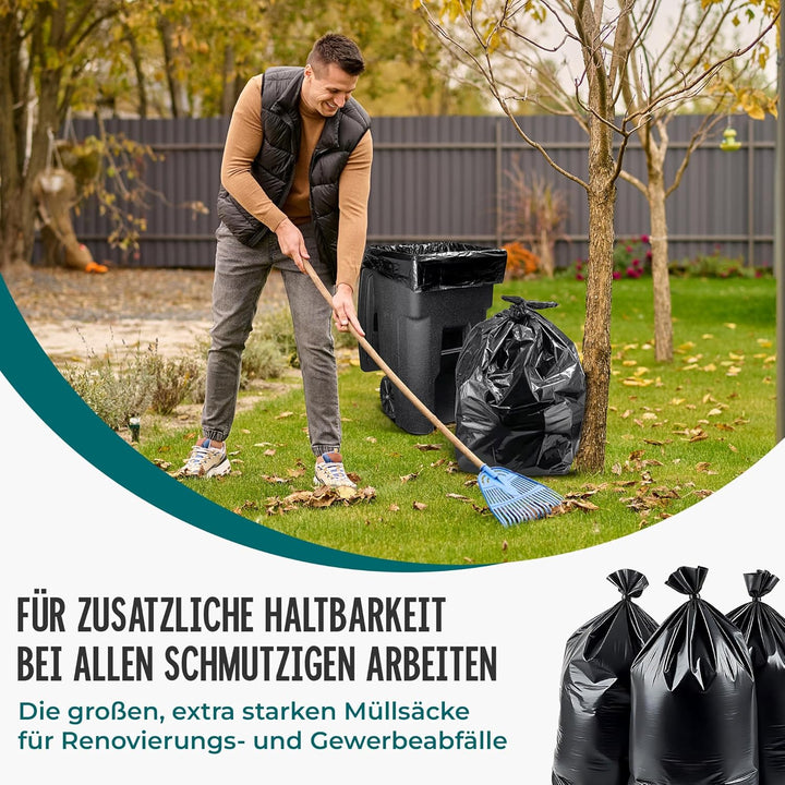 Müllbeutel 160L - Extrem Reissfest, Extra Stark, Ideal Für Haushalt, Garten Und Betrieb -6 x 10er Ro
