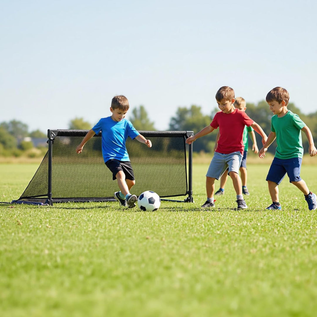 COSTWAY Fussballtor faltbar für Garten Kinder, Fussballtor mit Metallrahmen, wetterfestem PE-Netz &amp;