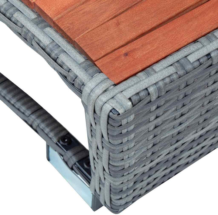 Marche de spa Gris Résine tressée 92 x 45 x 25 cm Grau, Grau