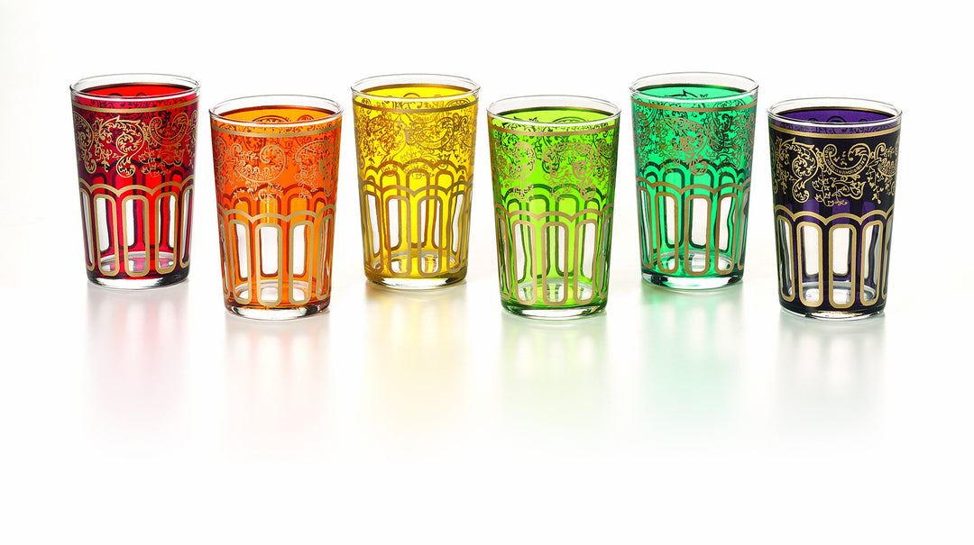 Orientalische Glas Teegläser HASSIEB 6er Set