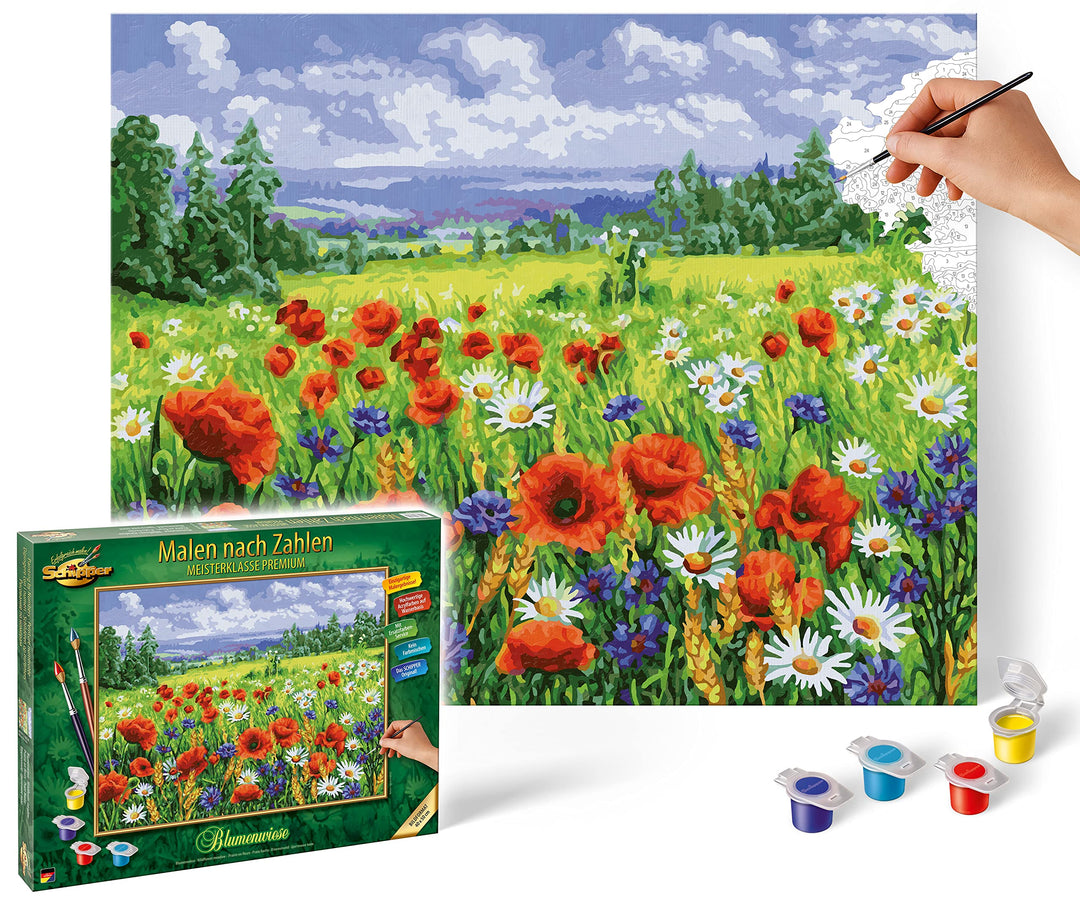 Schipper 609130824 Malen nach Zahlen - Blumenwiese - Bilder malen für Erwachsene, inklusive Pinsel u