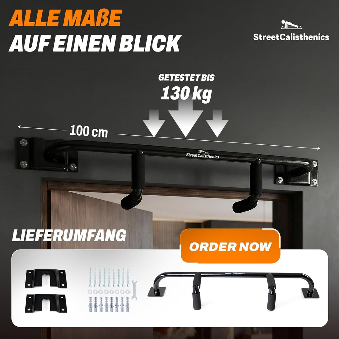DuoBar Klimmzugstange [Wandmontage Abnehmbar] Calisthenics Equipment Homegym für Zuhause Pull Up Bar