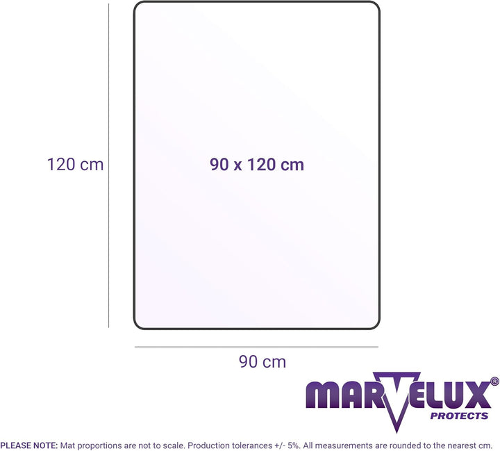 Marvelux Klar Bodenschutzmatte, Mehrzweck PVC Hartbodenschutzmatte 90 x 120cm, Langlebiger wasserdic
