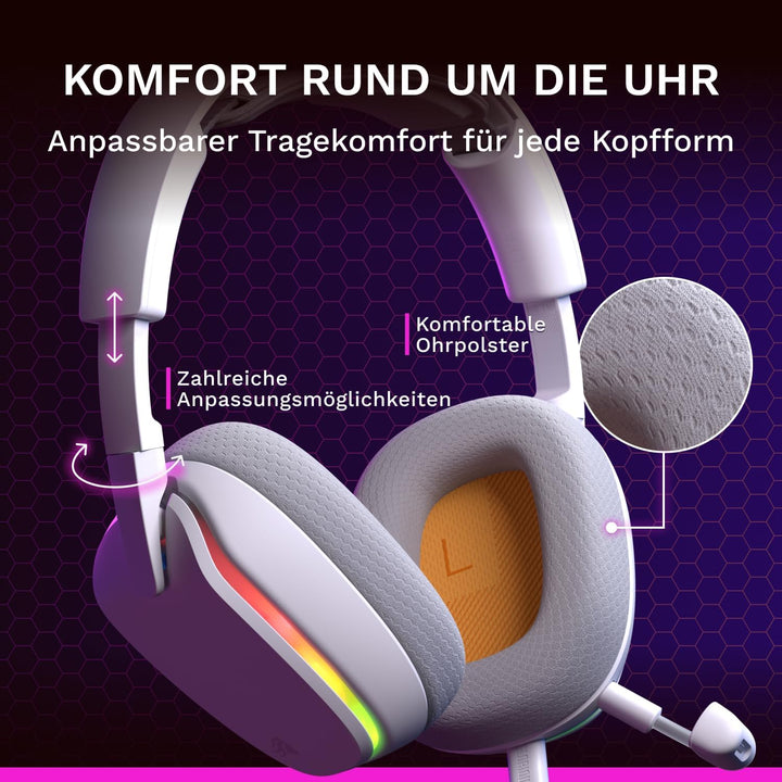 GLORIOUS GHS Eternal RGB – Stereo-RGB-Gaming-Headset für PC, PS5, PS4, Switch – speziell abgestimmte