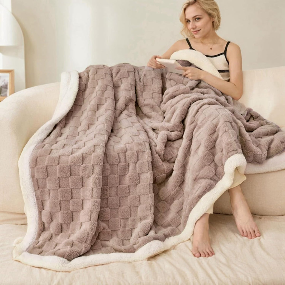 Gracelife Decke für Damen, Sherpa-Überwurfdecke für Couch, Flanell, gemütlich, weiche Decke für Bett