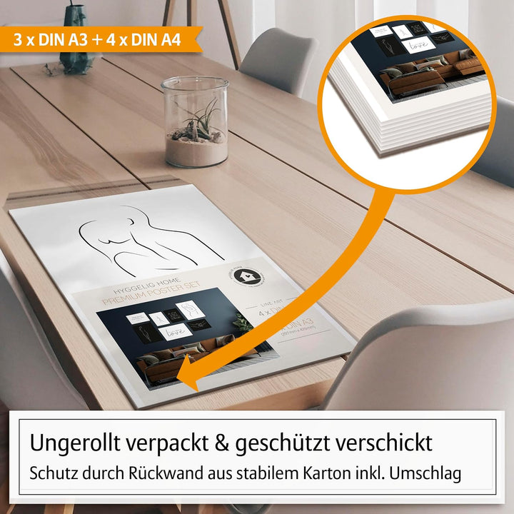 Hyggelig Home Premium Poster Set - 7 passende Bilder im stilvollen Set - Collage Bild Wand Deko - Se