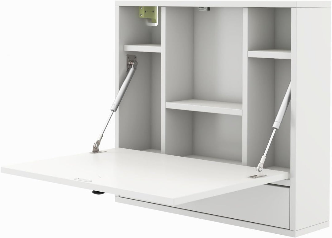 GIANTEX Wandklapptisch Wandtisch klappbar, Klapptisch Wandschreibtisch Holz mit Ablagefächern & Schu