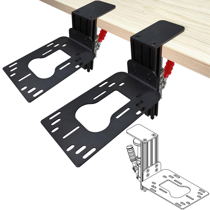 WELLMETE 2 Set Hotas Flight Sim Desk Mount for PC Game Flight Joystick Compatible with Turtle Beach