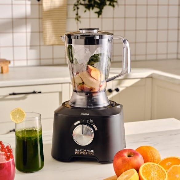 Karaca Mastermaid Power Max 11 in 1 Küchenroboter, Schwarz-Silber Matt, 2500 W