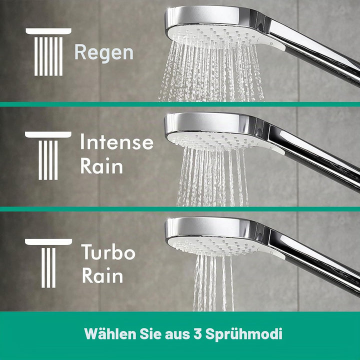 hansgrohe Croma Select E Thermostatset (0,90 m, 3x Strahlarten) Weiss/Chrom 0,90m Set, 0,90m Set