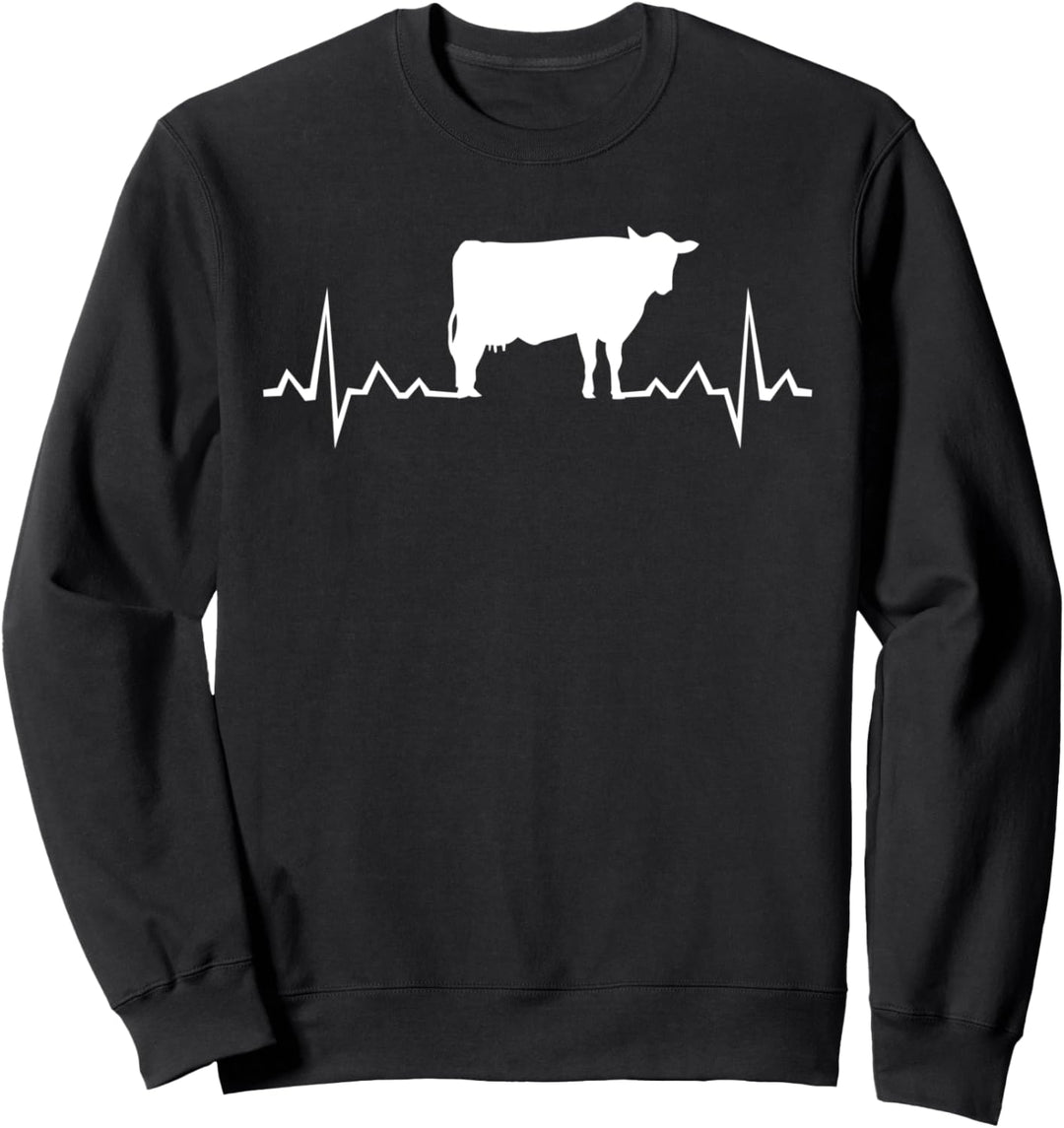 Kuh Herzschlag Geschenk für Bauern und Landwirte Sweatshirt