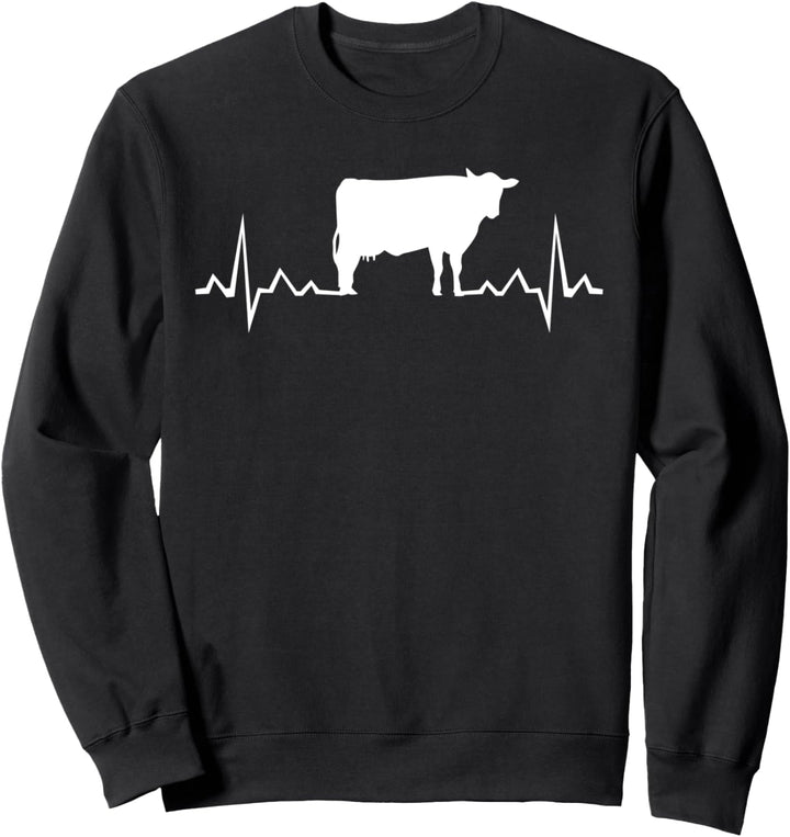 Kuh Herzschlag Geschenk für Bauern und Landwirte Sweatshirt