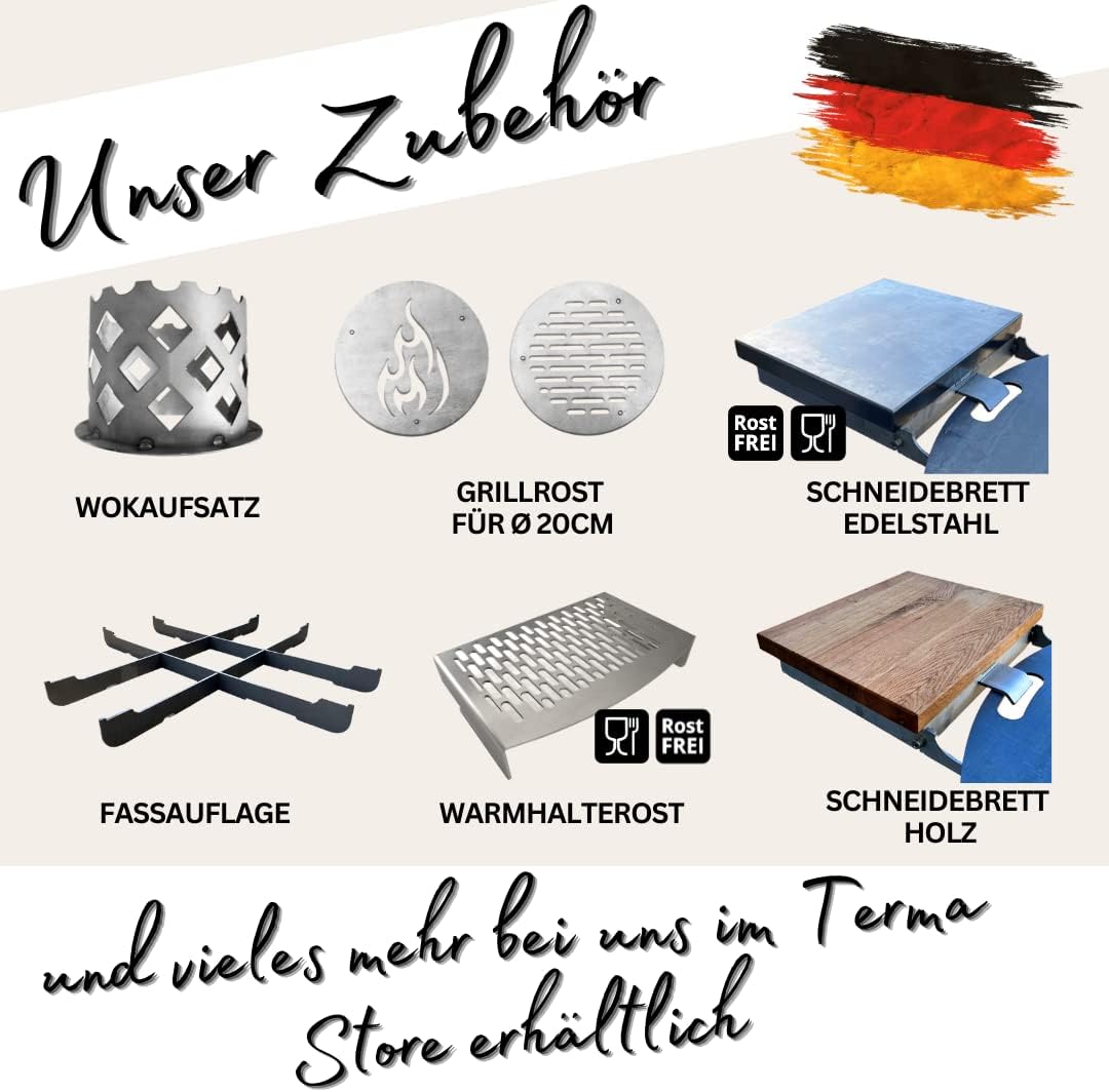 Terma Feuerplatte -80cm- Stärke -6mm- Made in Germany, Grillplatte plancha grillplatte feuerring für