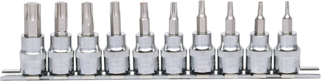 KS Tools 918.3939 3/8" CHROMEplus Bit-Stecknuss-Satz TX, 10-tlg. T10-T55