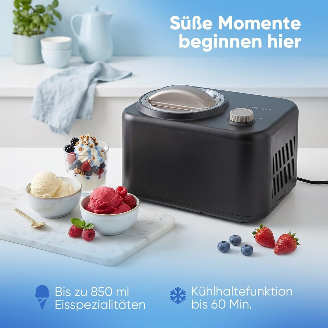 Clatronic® Eismaschine mit Kompressor | Eis in 60 min. | ohne Vorkühlen