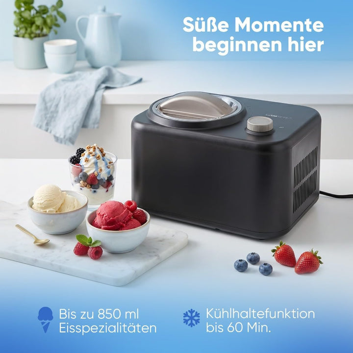 Clatronic® Eismaschine mit Kompressor | Eis in 60 min. | ohne Vorkühlen