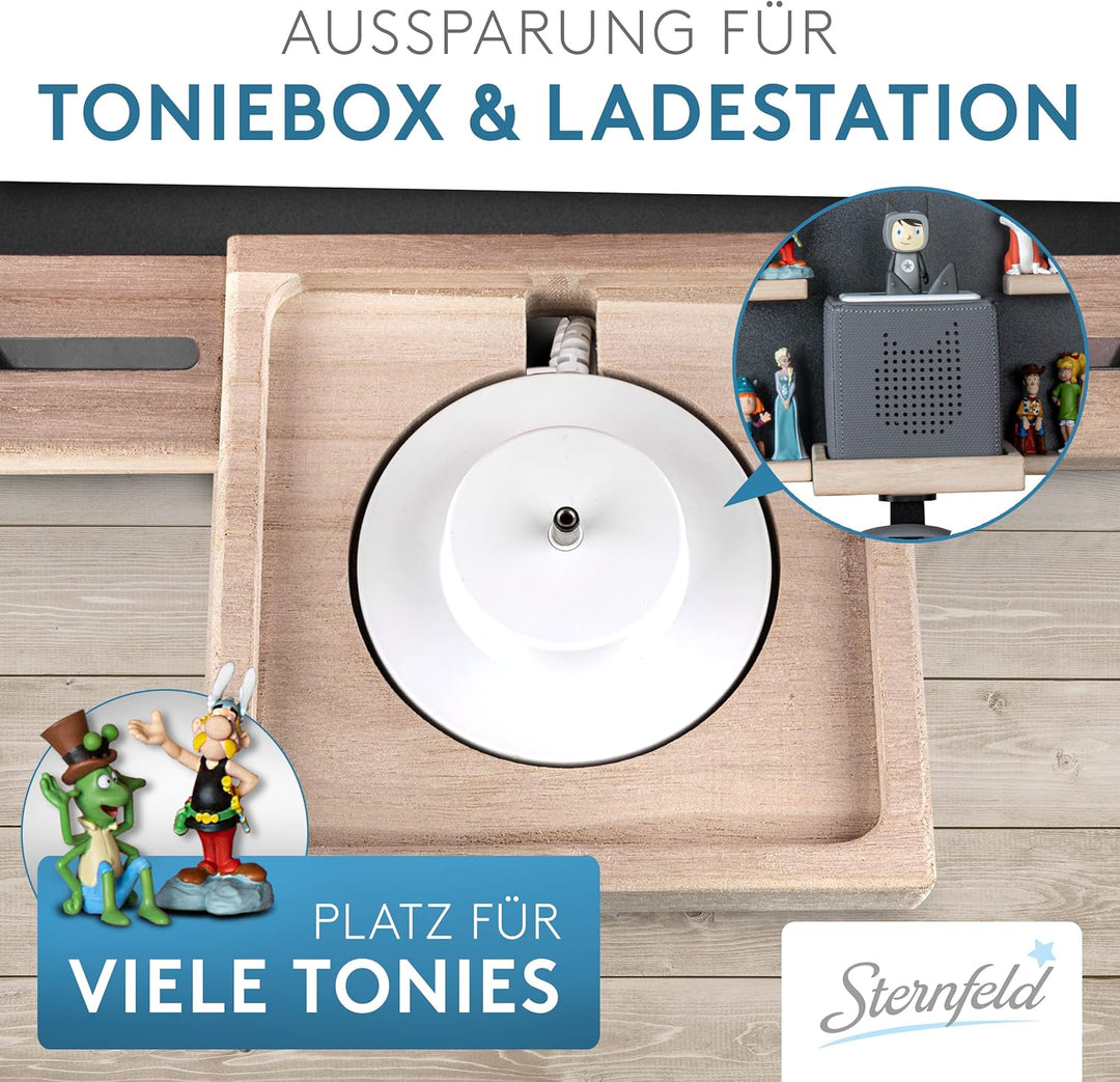STERNFELD Magnetisches Tonie Regal für Toniebox & Tonies Hörfiguren - Vormontiertes Toniebox Regal [
