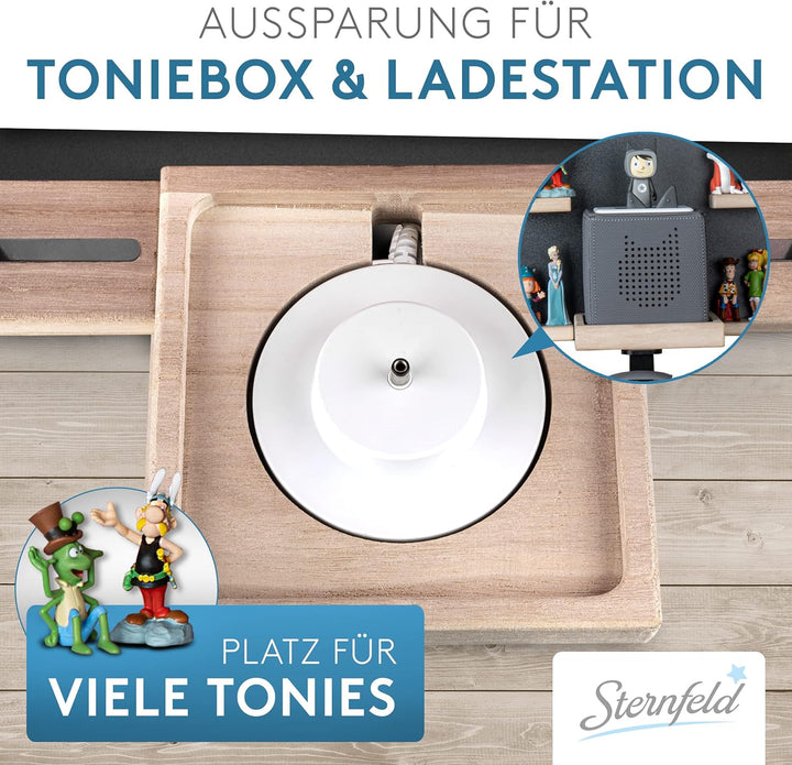 STERNFELD Magnetisches Tonie Regal für Toniebox & Tonies Hörfiguren - Vormontiertes Toniebox Regal [