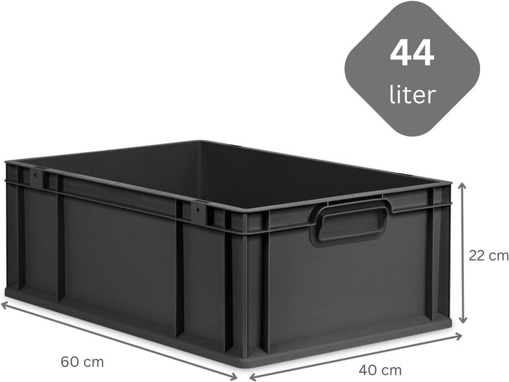 PROREGAL SuperSparSet 4x Eurobox NextGen Grip | HxBxT 22x40x60cm | 44 Liter | Griffe geschlossen | V