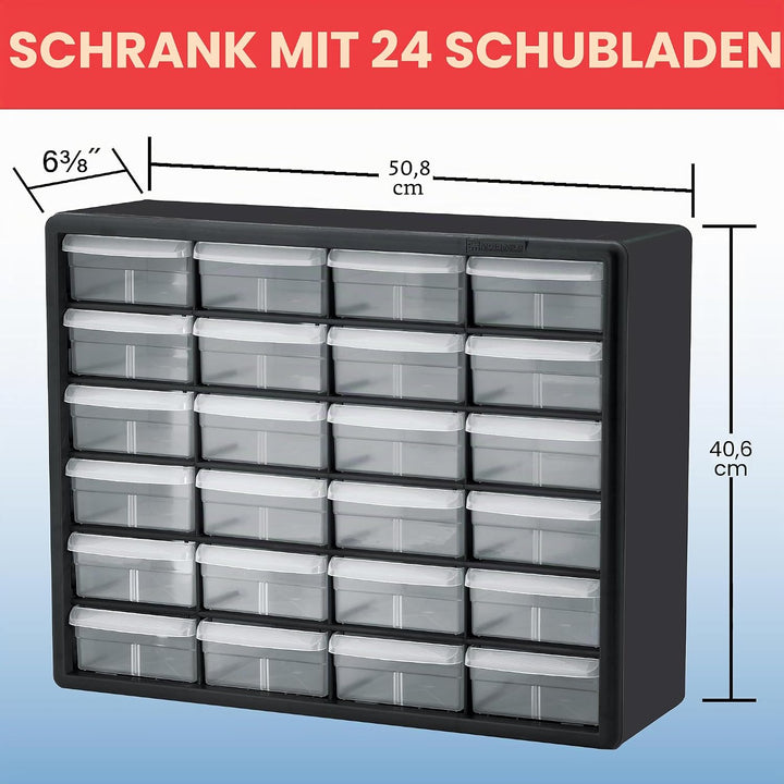 Akro-Mils 24 Schrank 10724, Kunststoffteile, Aufbewahrungs- und Bastelschrank, 50,8 cm B x 15,2 cm T