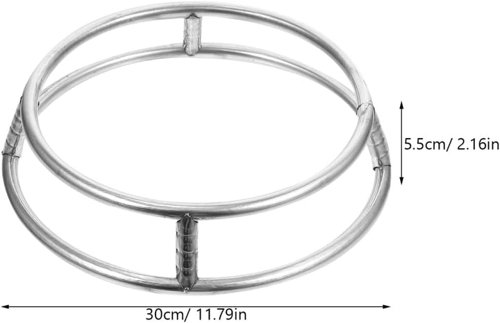 SOLUSTRE Topfständer Edelstahl 29cm Doppelwandig mit Rutschfestem Boden Wok Ring Herdablage für Pfan