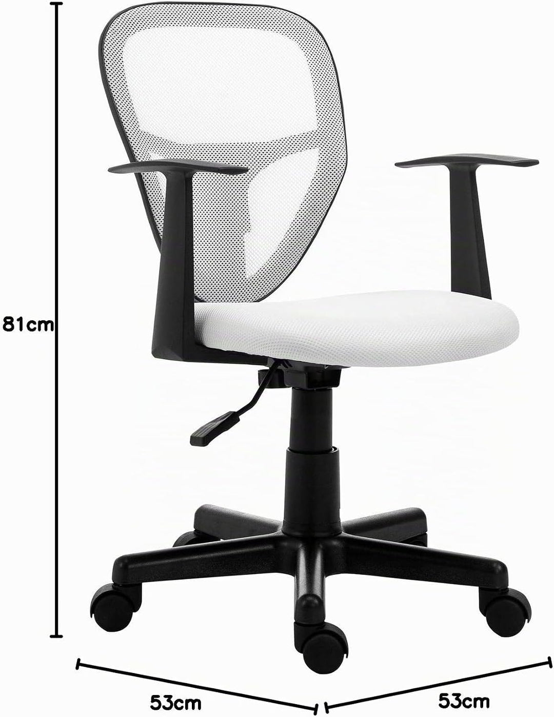 CARO-Möbel Kinderdrehstuhl Studio - Ergonomischer Schreibtischstuhl mit Armlehnen, Verstellbar, weis