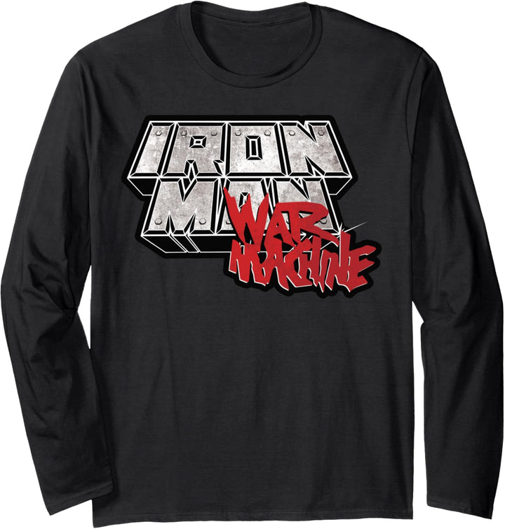 Marvel Iron Man War Machine Steel Logo Langarmshirt