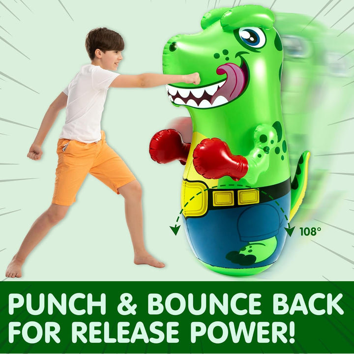 JOYIN Aufblasbarer Boxsack für Kinder und Erwachsene,T-Rex Dinosaurier Bopper 47 Zoll, Freistehendes