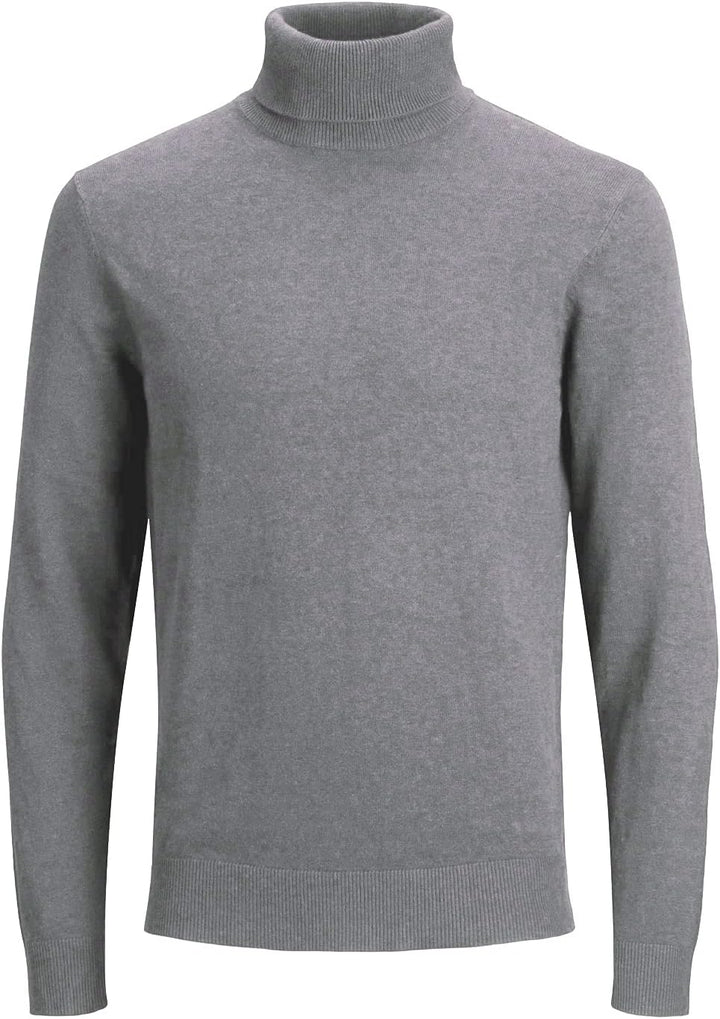 JACK & JONES Emil Knit Roll Neck Jumper M Grey Melange, M Grey Melange