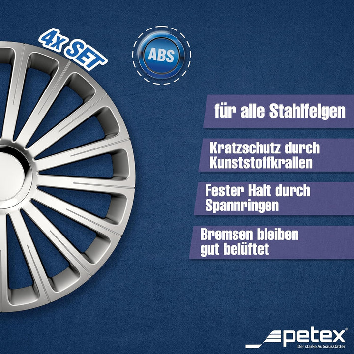 Petex RB535115 Radzierblende Radical Pro Grösse 15 Zoll 2-fach lackiert mit Chromring Material: ABS